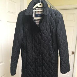 Burberry Lady black quilted long coat - Authentic
